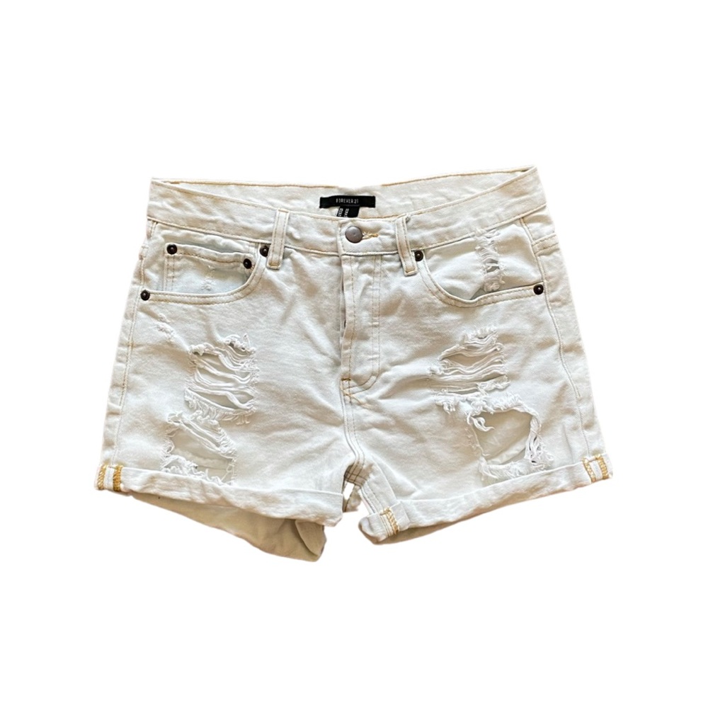 High waisted distressed jeans short sz 27